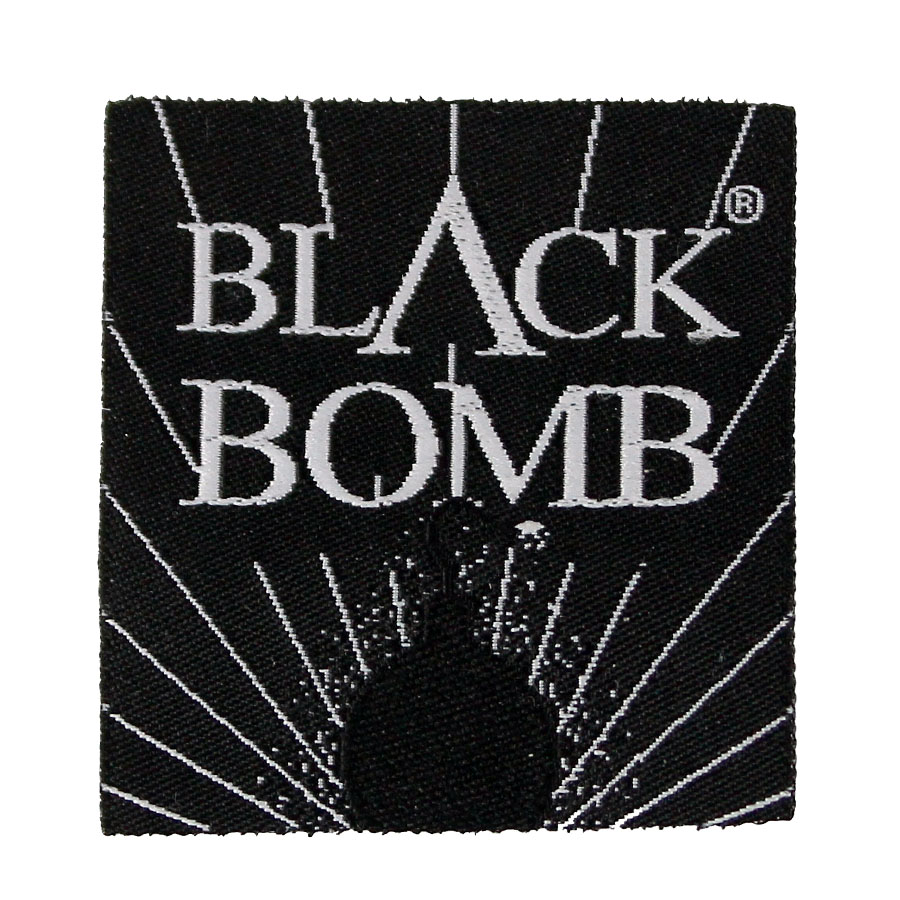 Black / White Satin Damask Woven Label